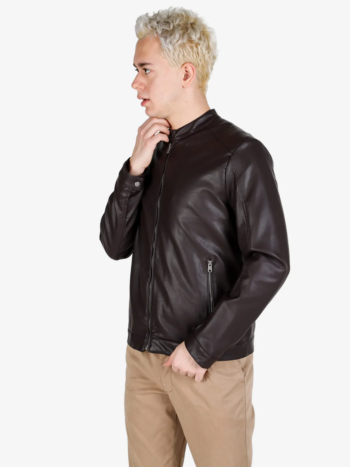 X-Cape Giacca uomo in ecopelle con zip