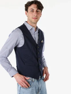 X-Cape Gilet classico da uomo con bottoni - blu scuro