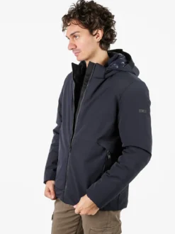 X-Cape Giubbotto uomo imbottito con cappuccio e zip - blu scuro
