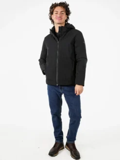 X-Cape Giubbotto uomo imbottito con cappuccio e zip - nero