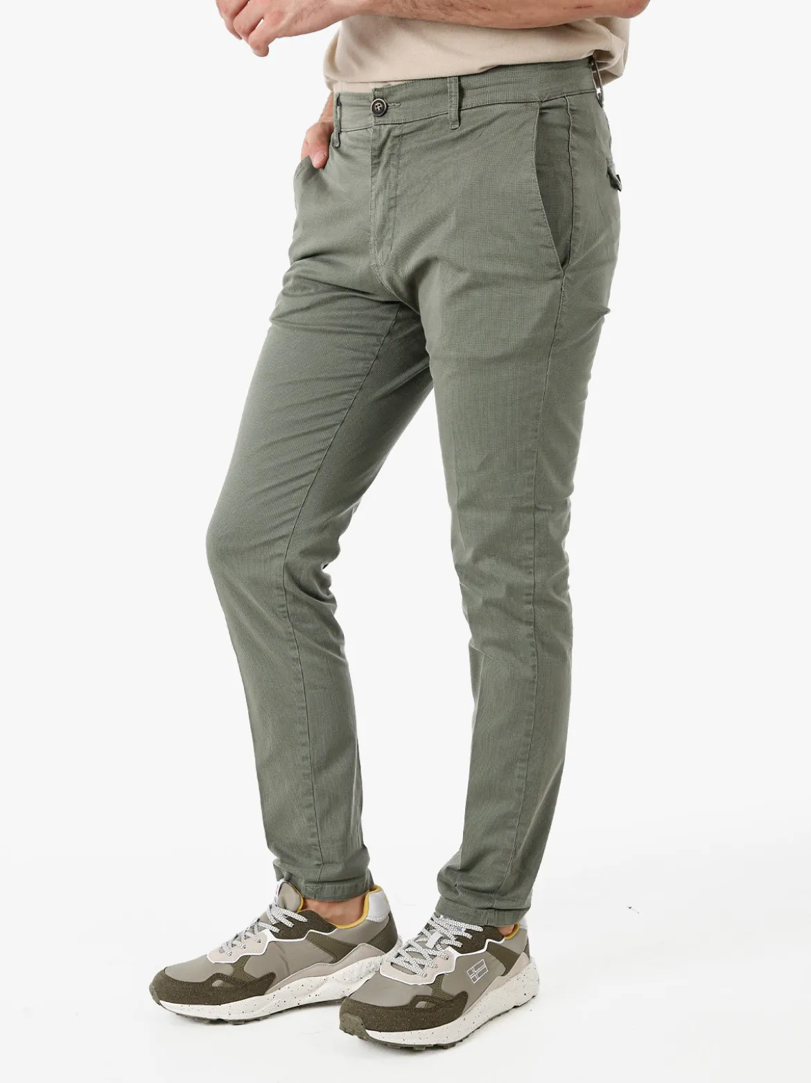 X-Cape Pantaloni slim fit da uomo in cotone - militare