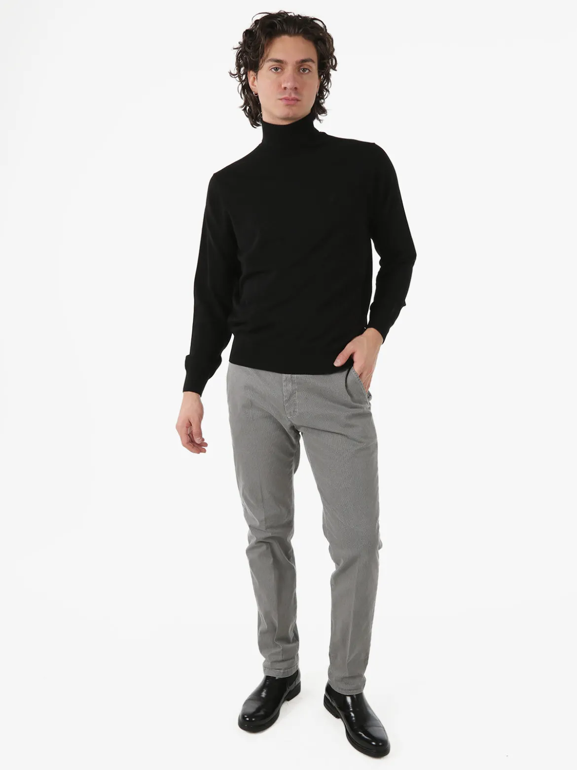 X-Cape Pantaloni uomo slim fit con stampa micro texture - grigio