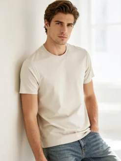 X-Cape T-shirt girocollo da uomo in tessuto tecnico traspirante - beige
