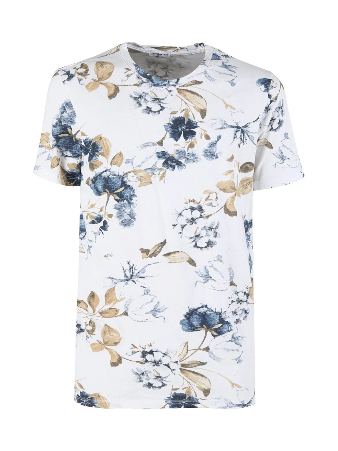 X-Cape T-shirt uomo floreale in cotone - bianco