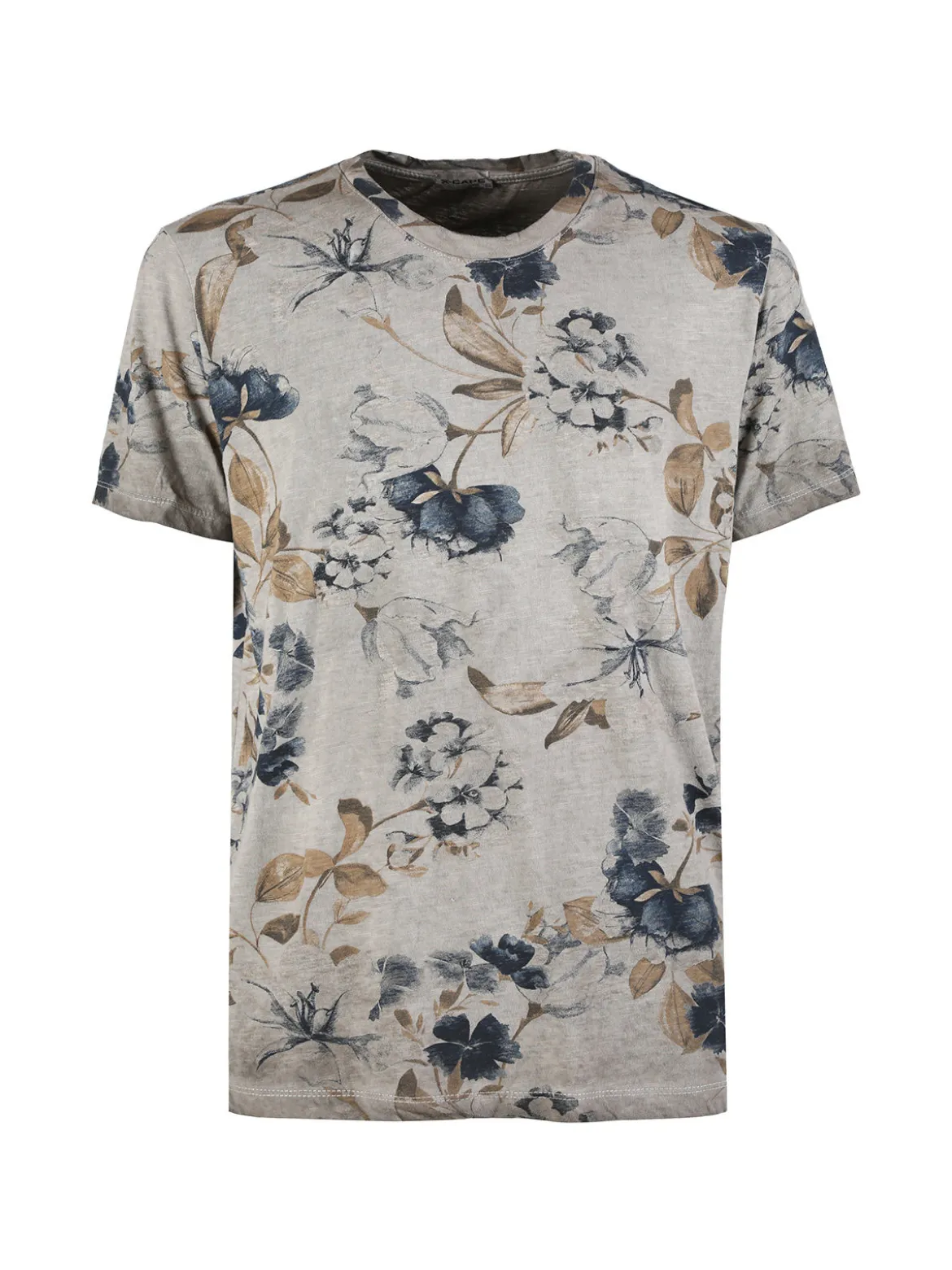 X-Cape T-shirt uomo floreale in cotone - fango