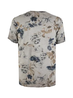 X-Cape T-shirt uomo floreale in cotone - fango