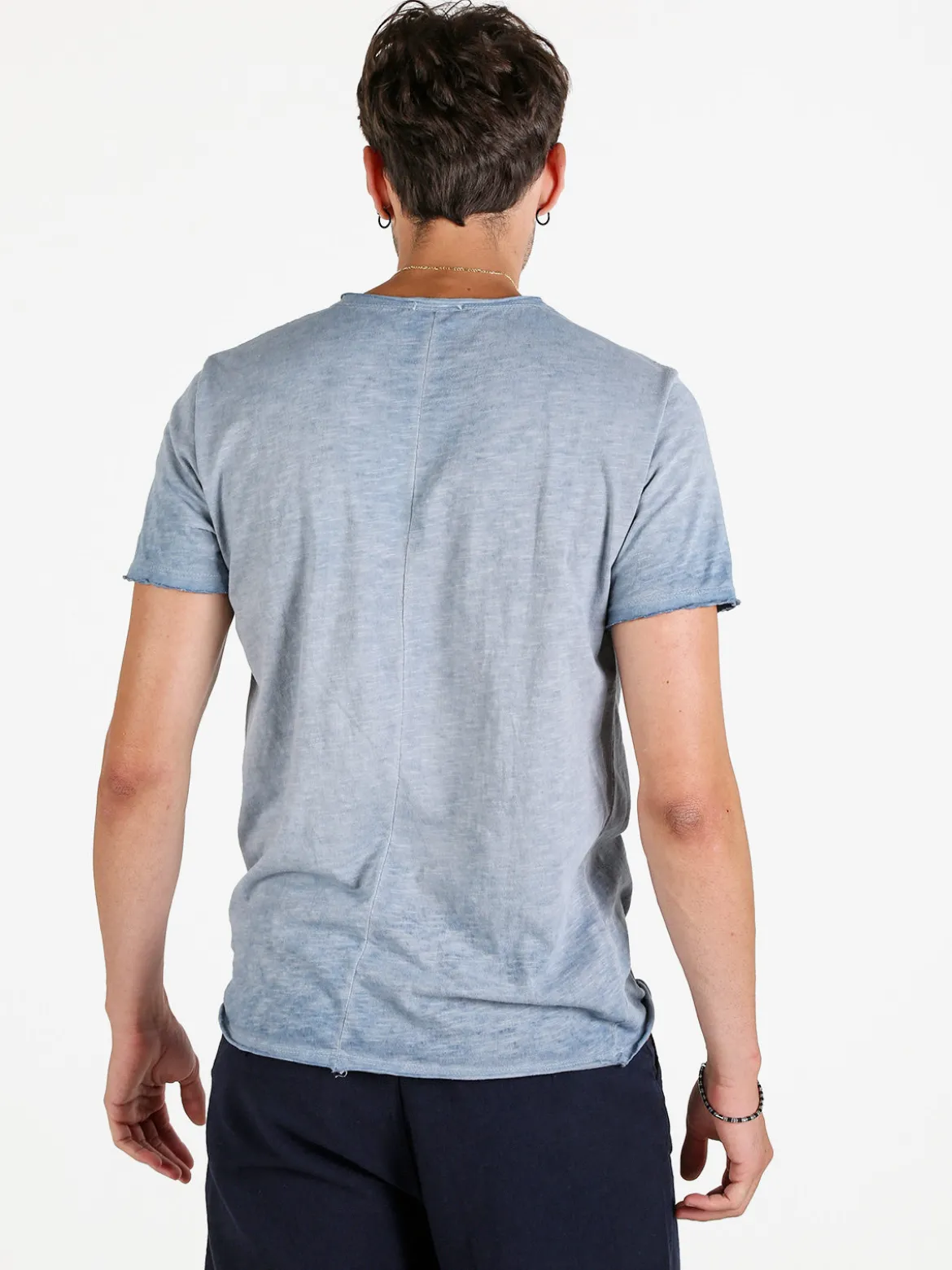 X-Cape T-shirt uomo in cotone con taschino - blu