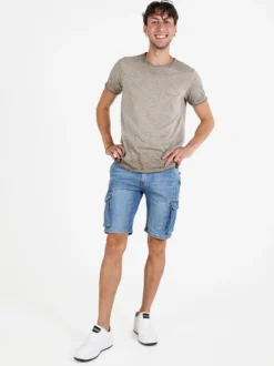 X-Cape T-shirt uomo in cotone con taschino - fango