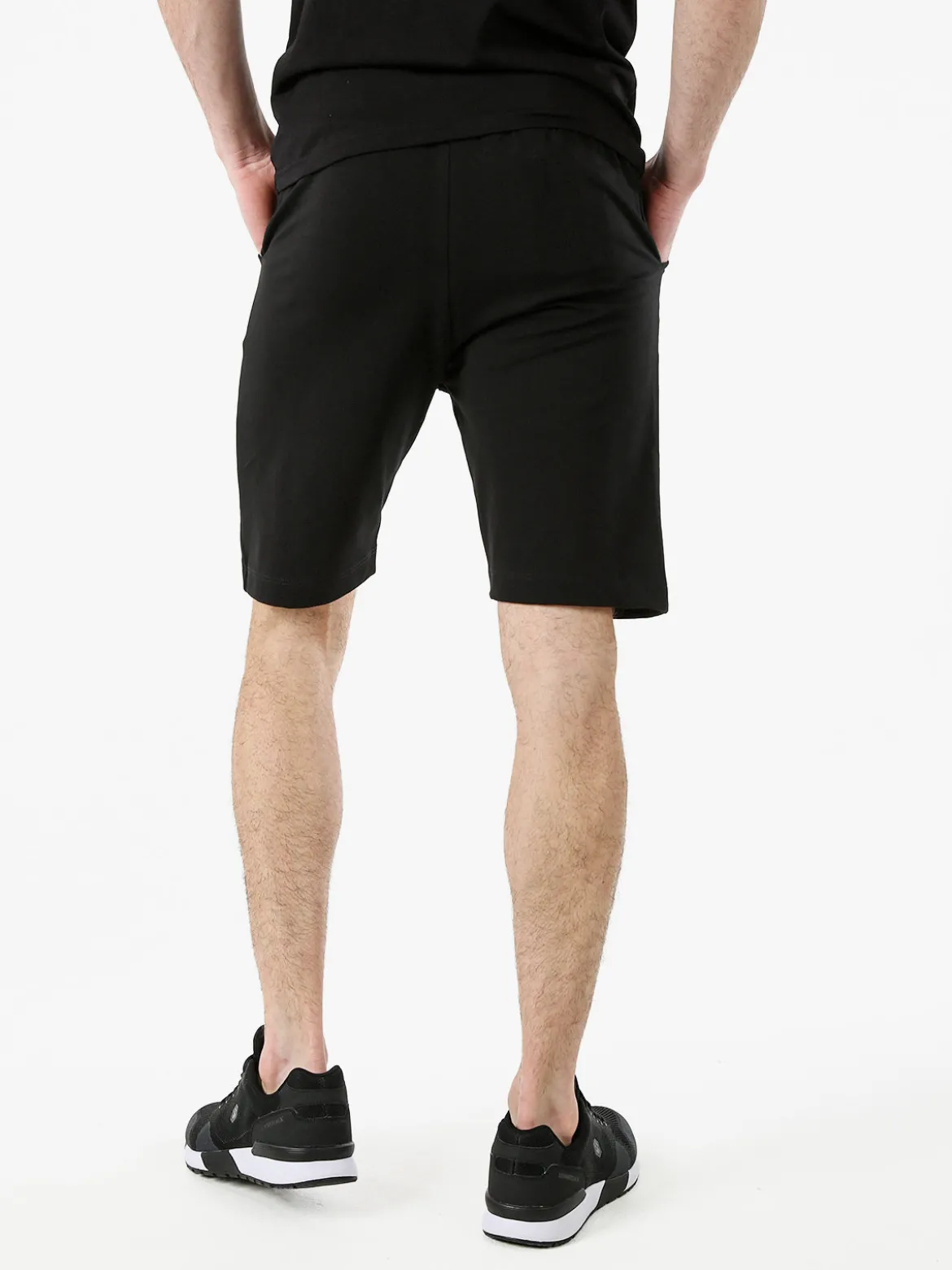 Xtreme Boxing Bermuda da uomo in cotone con coulisse e logo - nero