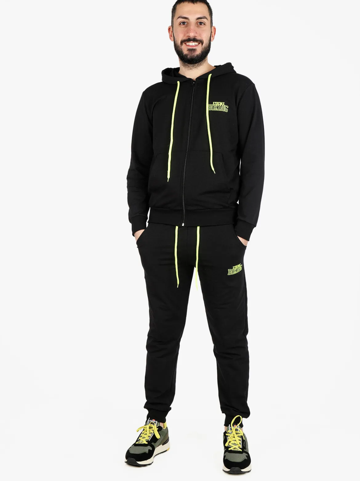 Xtreme Boxing Felpa da uomo con cappuccio e zip