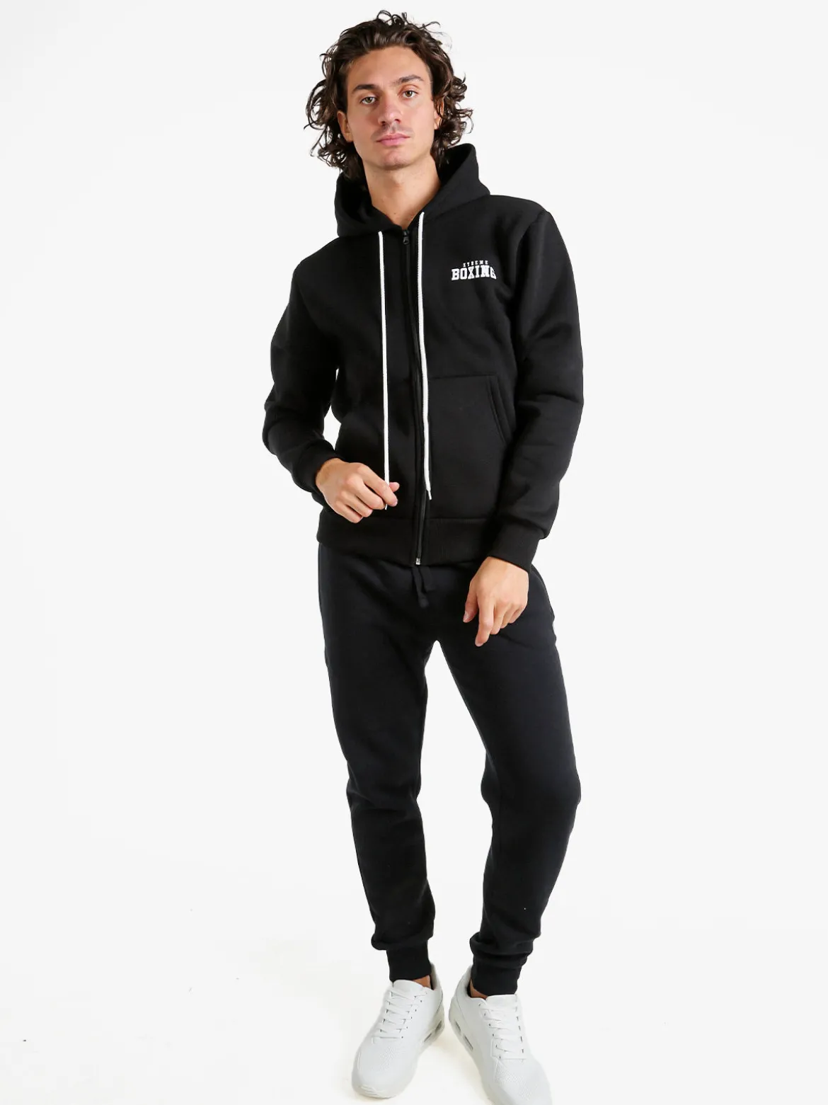 Xtreme Boxing Felpa da uomo con cappuccio e zip - nero