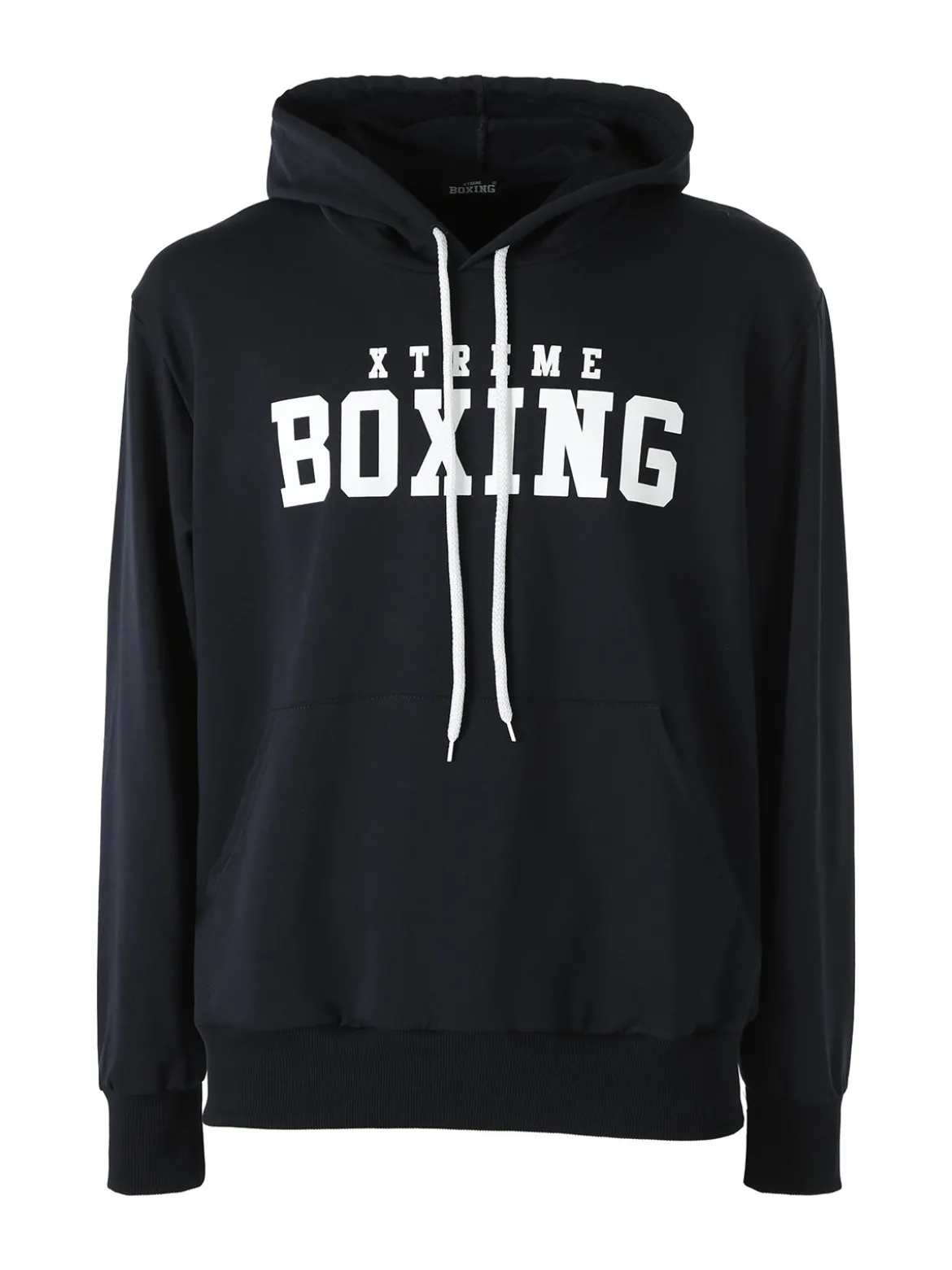 Xtreme Boxing Felpa da uomo in cotone con cappuccio e logo - blu scuro