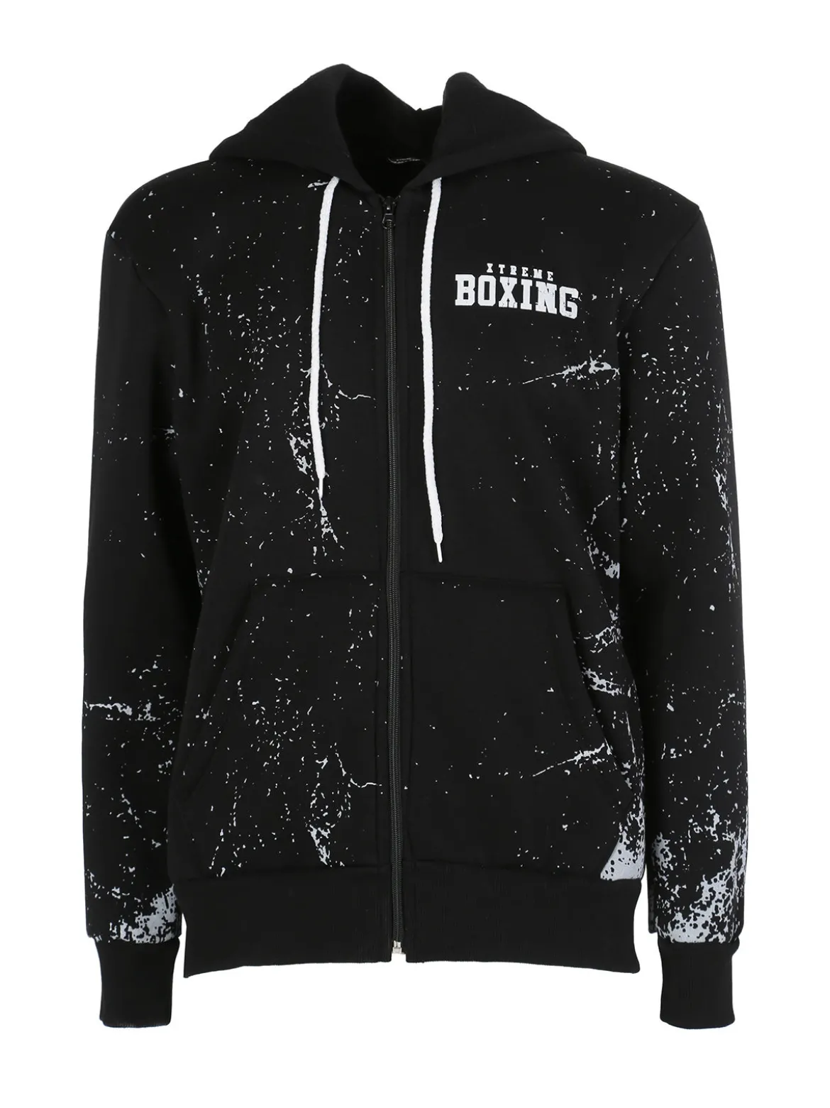 Xtreme Boxing Felpa da uomo invernale con cappuccio e zip - nero