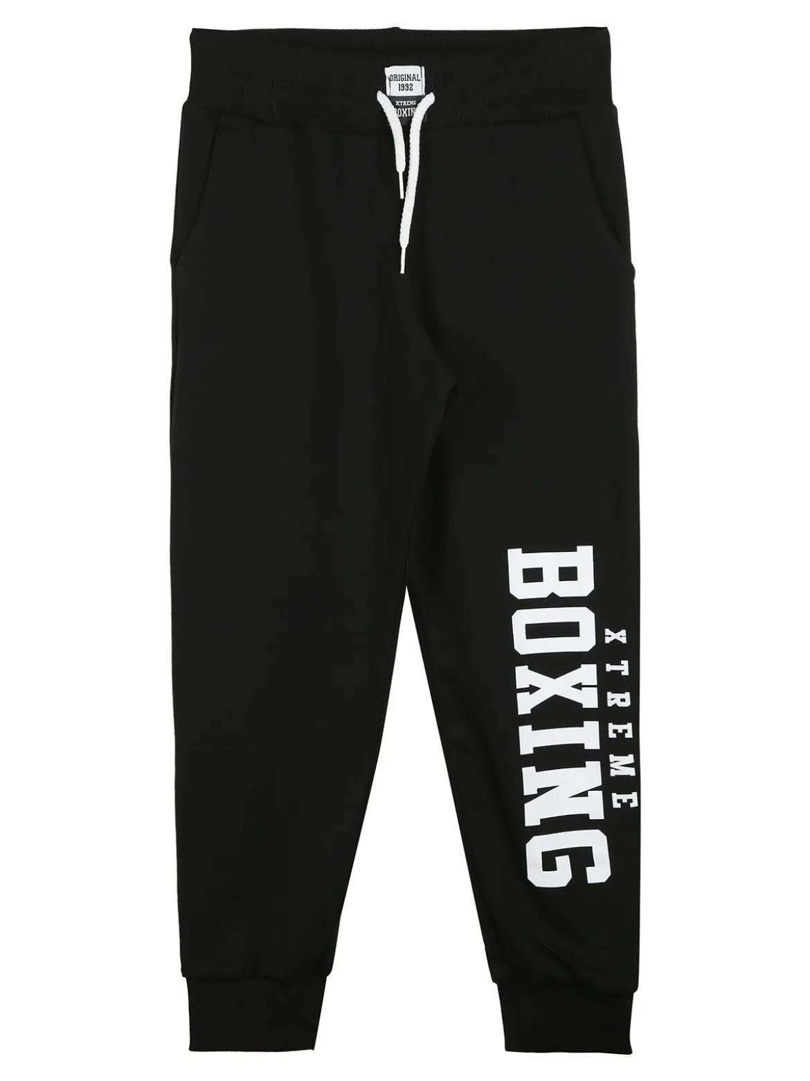 Xtreme Boxing Pantaloni sportivi da ragazzo con coulisse e polsini - nero
