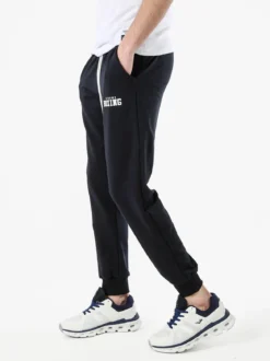 Xtreme Boxing Pantaloni sportivi da uomo in cotone con coulisse e polsini - blu scuro