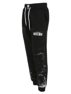 Xtreme Boxing Pantaloni tuta da uomo felpati con polsini - nero