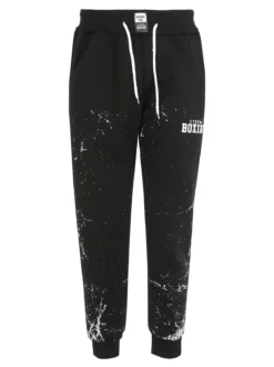 Xtreme Boxing Pantaloni tuta da uomo felpati con polsini - nero