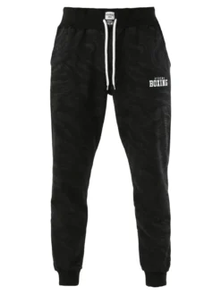 Xtreme Boxing Pantaloni tuta da uomo in cotone con stampe e polsini - nero