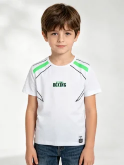 Xtreme Boxing T-shirt girocollo da ragazzo in cotone con logo - bianco