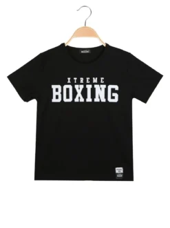 Xtreme Boxing T-shirt girocollo da ragazzo in cotone con logo - nero