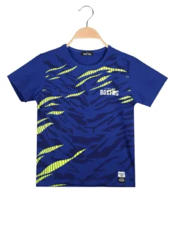 Xtreme Boxing T-shirt girocollo da ragazzo in cotone con stampe - blu
