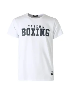 Xtreme Boxing T-shirt girocollo da uomo in cotone con logo - bianco