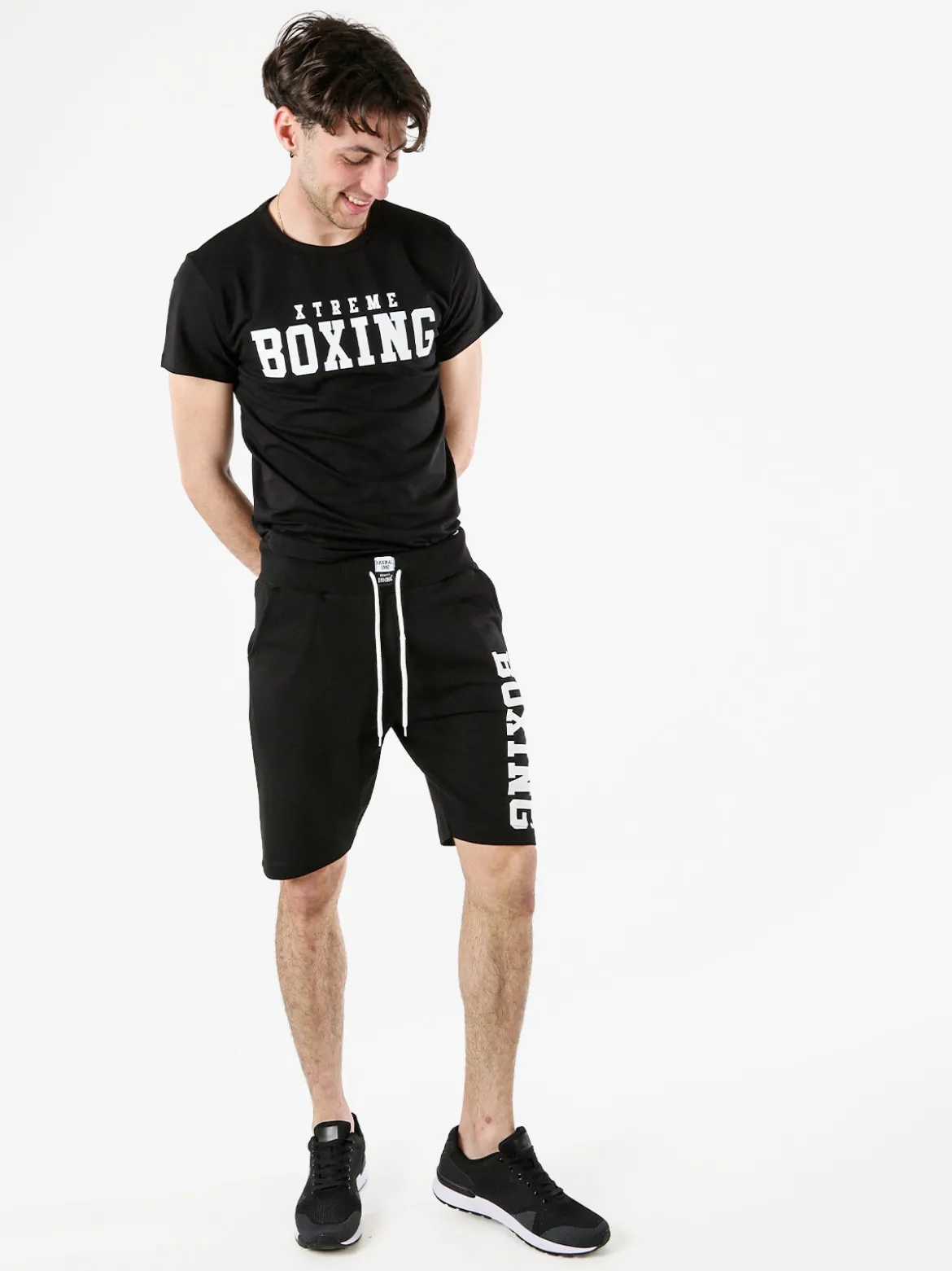 Xtreme Boxing T-shirt girocollo da uomo in cotone con logo - nero