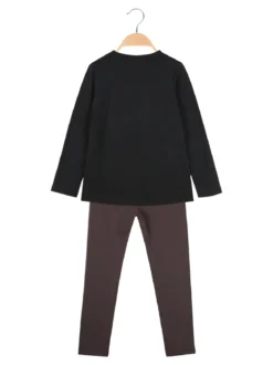 Yes! Do Kid'S Completo 2 pezzi da bambina con maglietta e leggings - nero