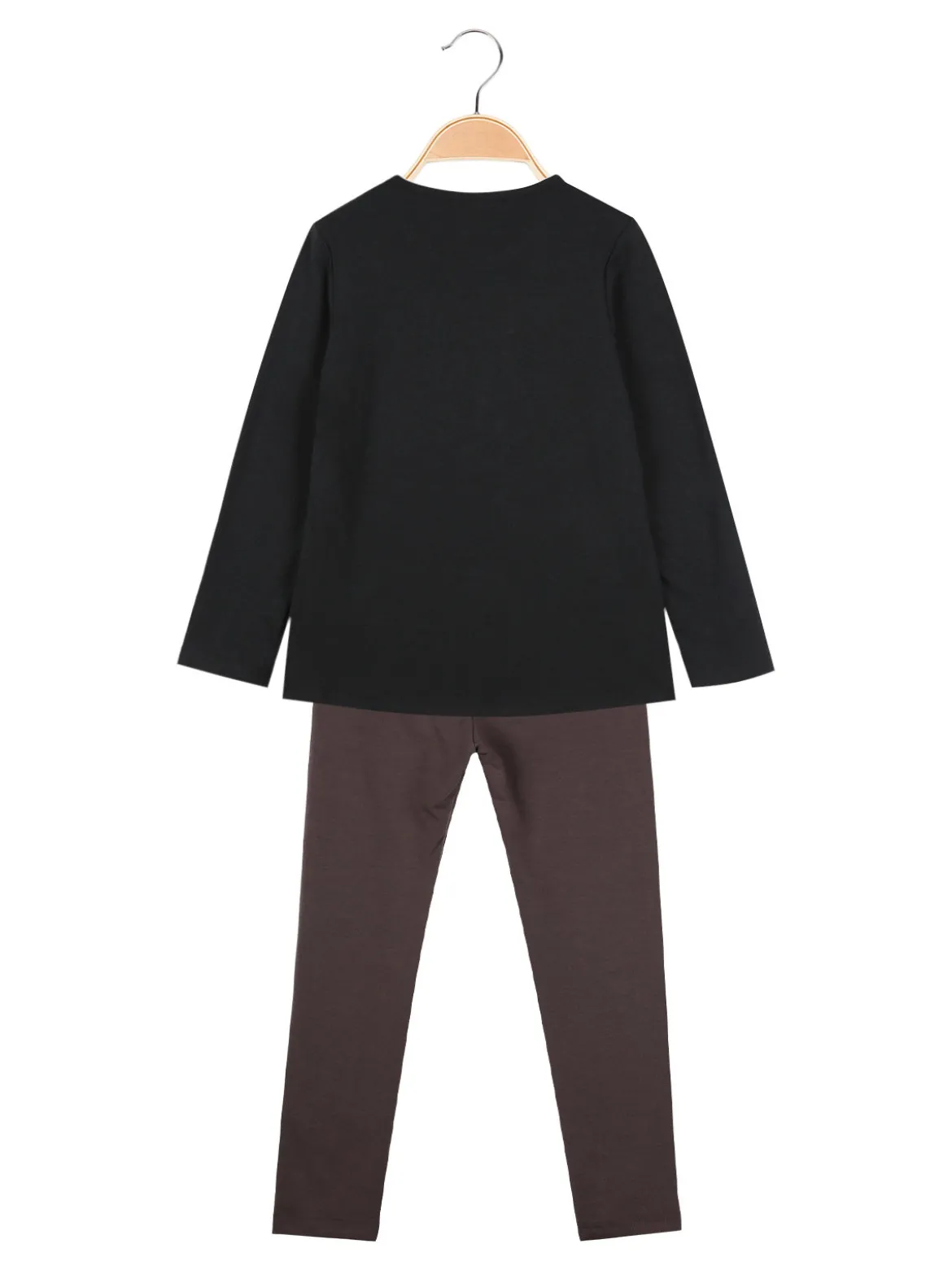 Yes! Do Kid'S Completo 2 pezzi da bambina con maglietta e leggings - nero