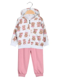 Yes! Do Kid'S Completo tuta 3 pezzi da neonata con cappuccio e zip - bianco