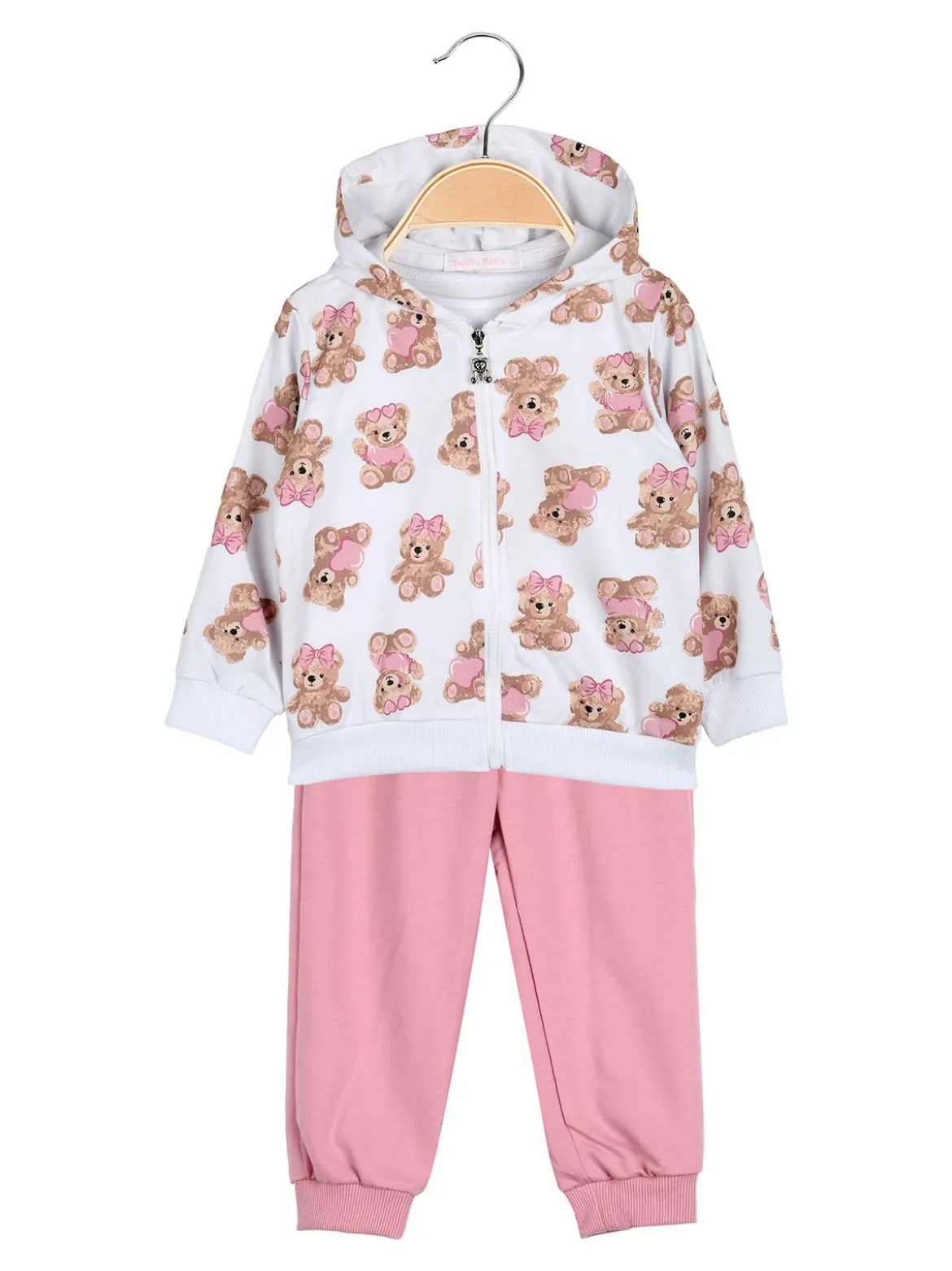 Yes! Do Kid'S Completo tuta 3 pezzi da neonata con cappuccio e zip - bianco