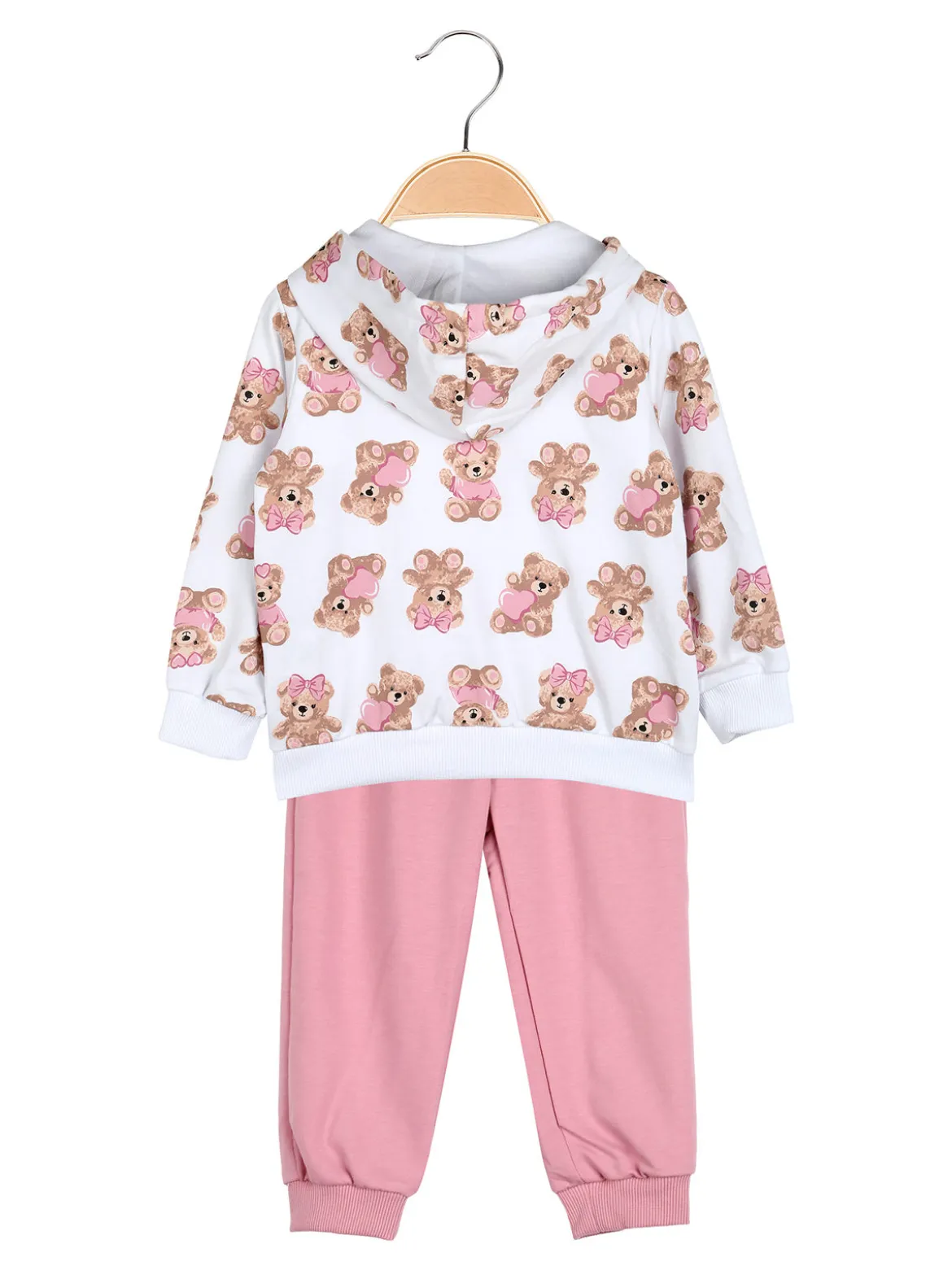Yes! Do Kid'S Completo tuta 3 pezzi da neonata con cappuccio e zip - bianco