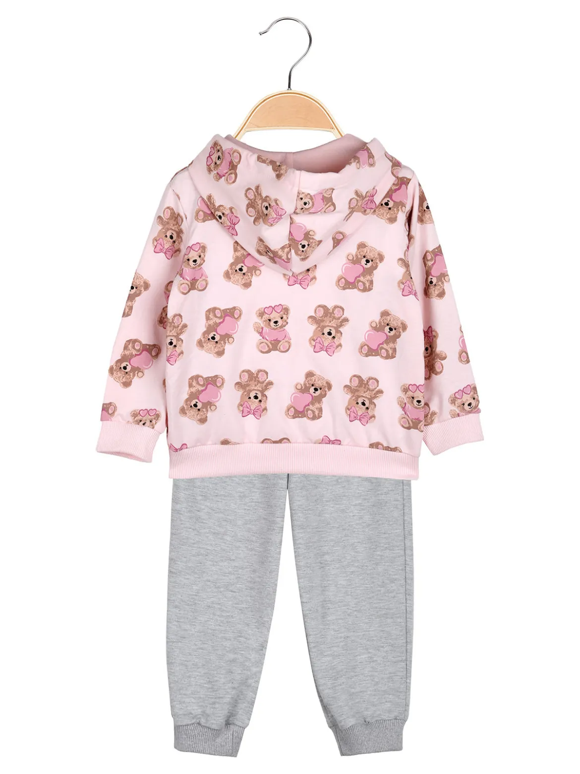 Yes! Do Kid'S Completo tuta 3 pezzi da neonata con cappuccio e zip - rosa