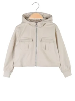 Yes! Do Kid'S Felpa da bambina cropped con cappuccio e zip