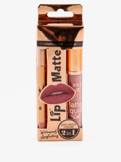 Yes Love Cosmetics Confezione 2 in1 rossetto liquido matte e matita labbra