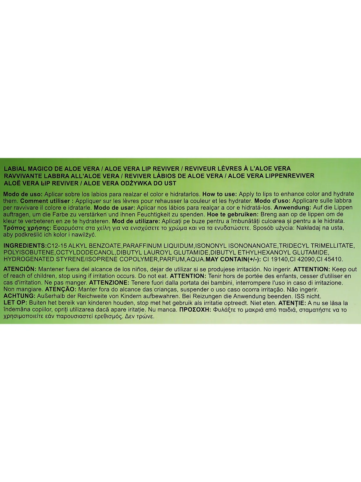 Yes Love Cosmetics Ravvivante labbra all'aloe vera