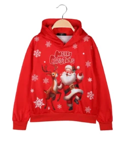 Yi Boy Felpa di Natale da bambini con cappuccio