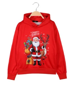 Yi Boy Felpa di Natale da bambini con cappuccio