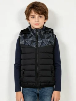 Yi Boy Gilet imbottito da bambino con cappuccio