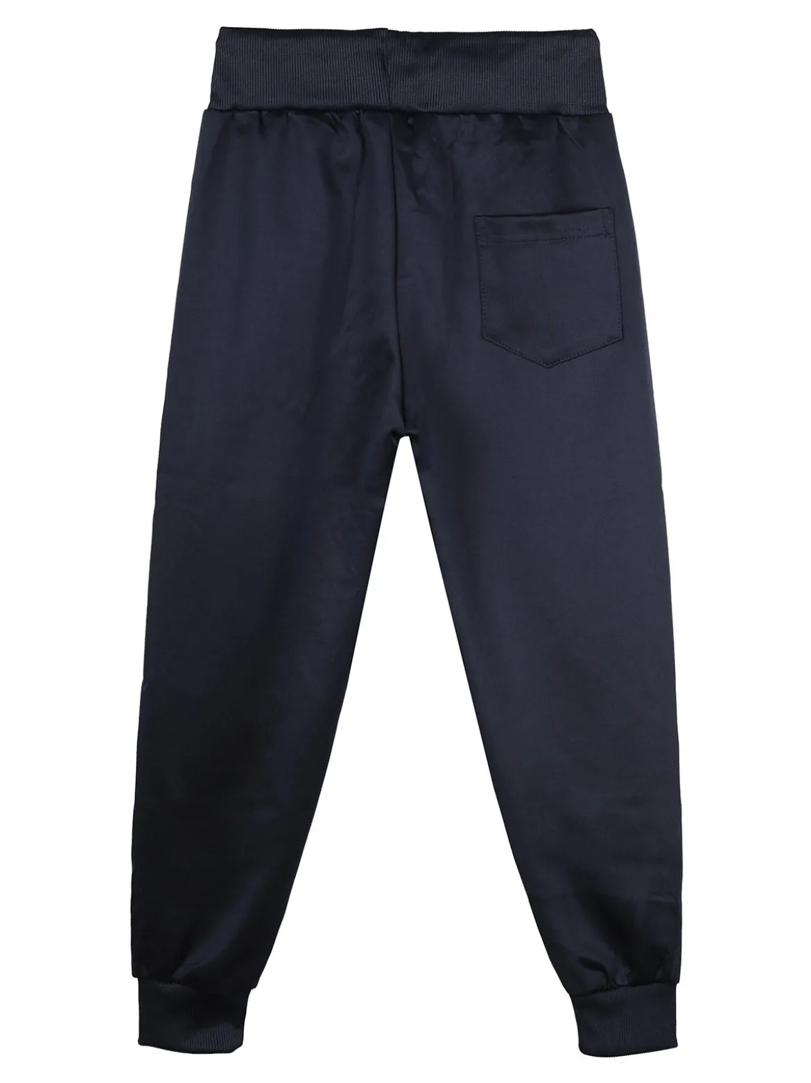 Yi Boy Pantaloni da bambino con coulisse e polsini - blu scuro