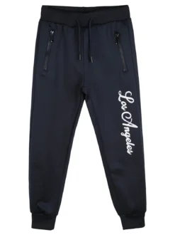 Yi Boy Pantaloni tuta da bambino con polsini e coulisse - blu scuro