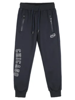 Yi Boy Pantaloni tuta da bambino con polsini e coulisse - blu scuro