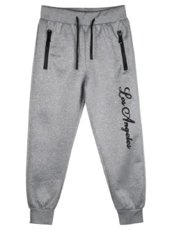 Yi Boy Pantaloni tuta da bambino con polsini e coulisse - grigio