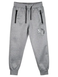 Yi Boy Pantaloni tuta da bambino con polsini e coulisse - grigio