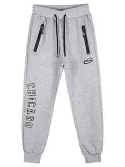 Yi Boy Pantaloni tuta da bambino con polsini e coulisse - grigio