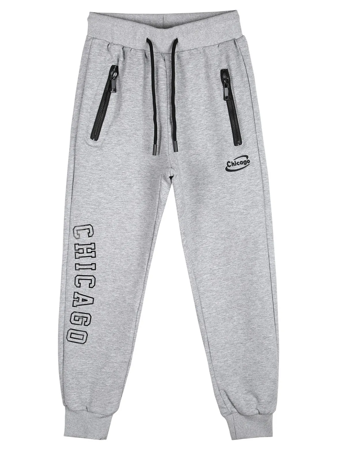 Yi Boy Pantaloni tuta da bambino con polsini e coulisse - grigio