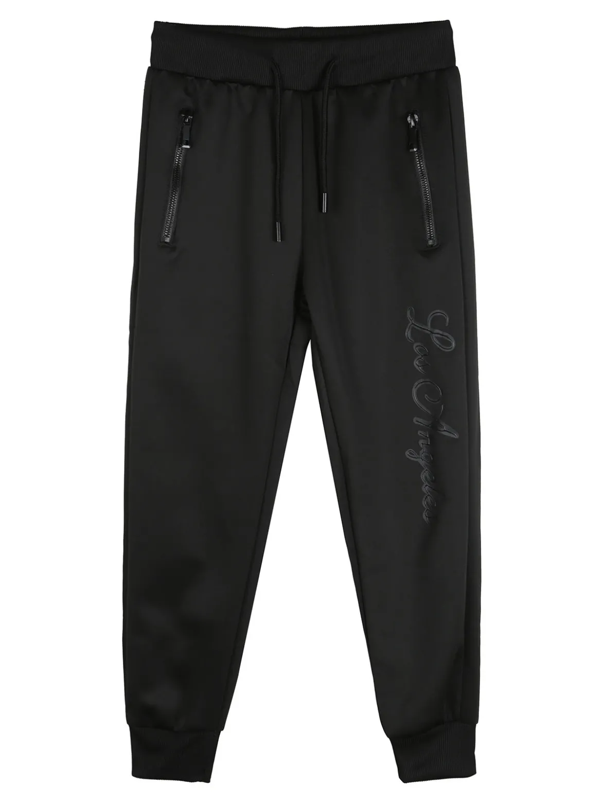 Yi Boy Pantaloni tuta da bambino con polsini e coulisse - nero