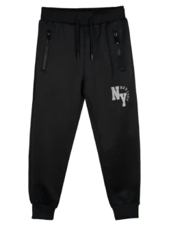 Yi Boy Pantaloni tuta da bambino con polsini e coulisse - nero