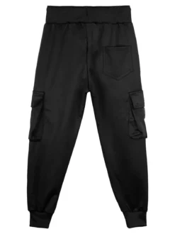 Yi Boy Pantaloni tuta da bambino con tasconi laterali e polsini - nero