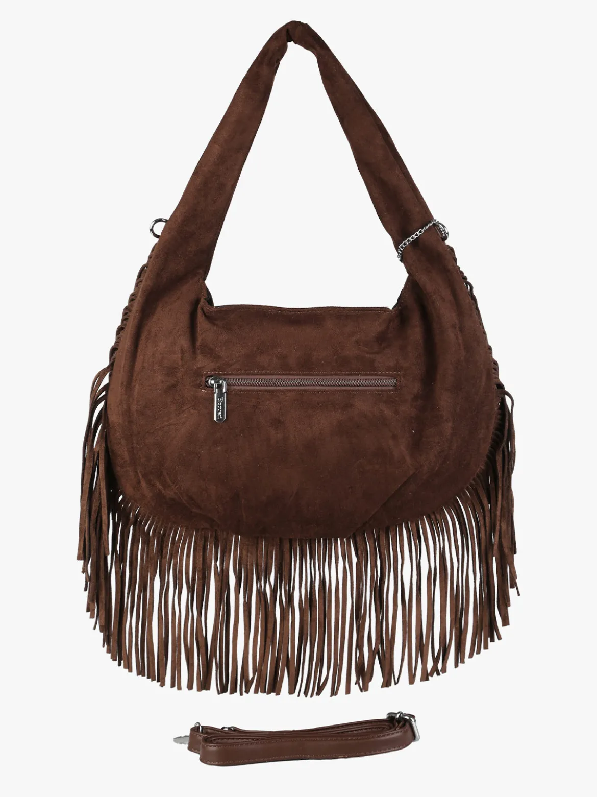 You Young Coveri Borsa a spalla da donna con frange e borchie - moro